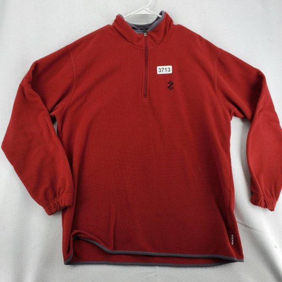 IZOD Sweatshirt Men's Mock Neck Long Sleeve Waffle Knit 1/4 Zip Pullover Brown X - Picture 2 of 12